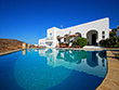 Panoramic photo of the swimming pool of Solaris hotel in Folegandros island, Cyclades, Greece”