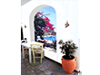 The courtyard next the swimming pool of the Solaris hotel in Folegandros island, Cyclades, Greece 