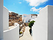The alley of the Solaris hotel in Folegandros island, Cyclades, Greece