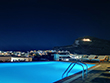 Night at the swimming pool of the Solaris hotel in Folegandros island, Cyclades, Greece